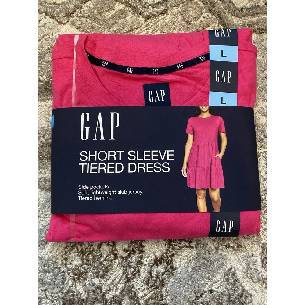 gap ladies short sleeve tiered dress Gap Ladies Short Sleeve Tiered Dress Size XL Black